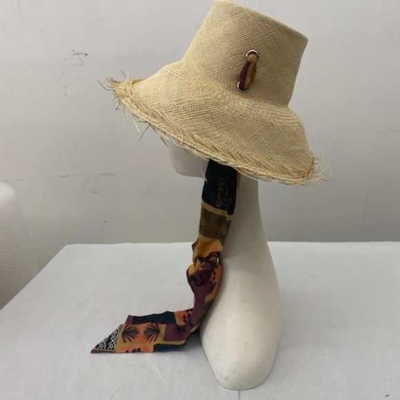 Woven Derby Hat with Patterned Ribbon - Picture 2 of 4